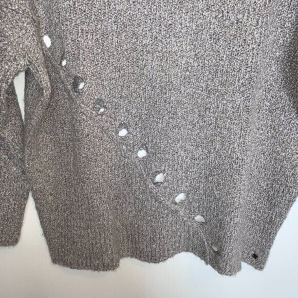 Anthropologie One Grey Day Grace Sweater Merino Alpaca Wool Knit Coastal Brown S - Picture 6 of 16